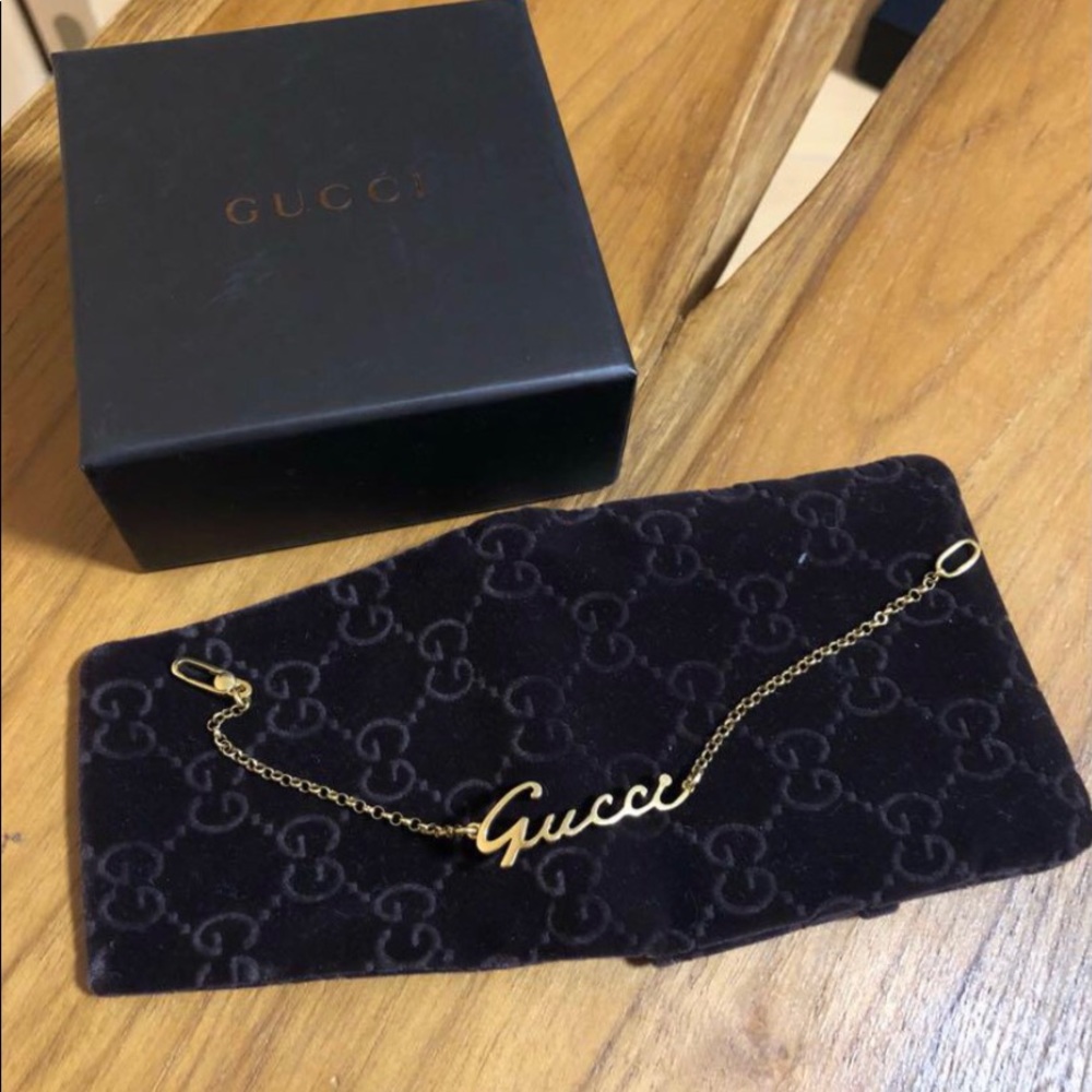Gucci 18k Logo Bracelet